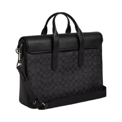 Coach Sullivan Portfolio Brief In Signature Canvas in Gunmetal Charcoal Black