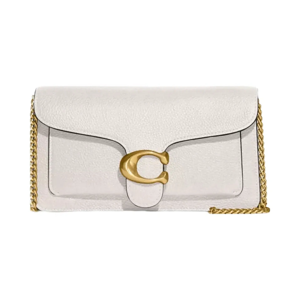 Coach Tabby Chain Clutch in Brass Chalk