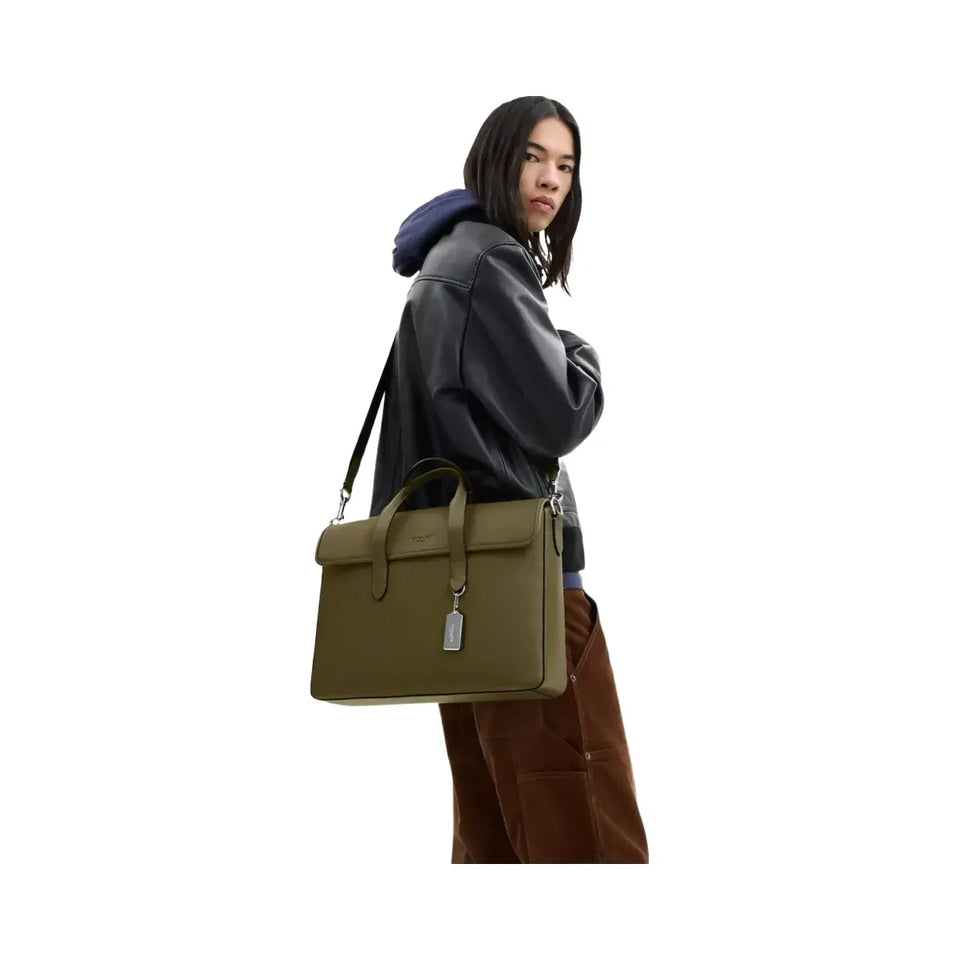 Coach Sullivan Portfolio Brief in Silver Olive