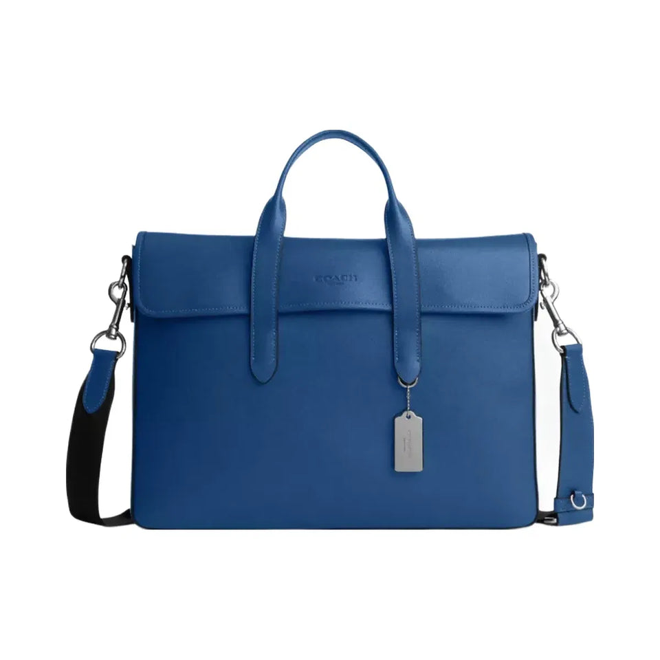 Coach Sullivan Portfolio Brief in Silver True Blue