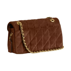 Coach Tabby Shoulder Bag 26 With Quilting Suede-Brass-Warm Brown