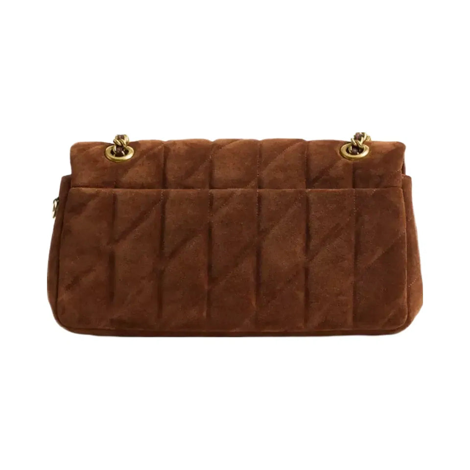 Coach Tabby Shoulder Bag 26 With Quilting Suede-Brass-Warm Brown
