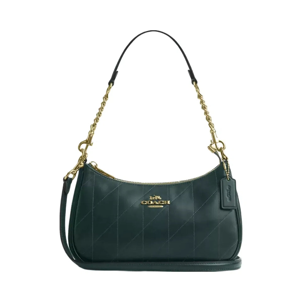 Coach Teri Shoulder Bag With Quilting in Gold Dark Teal