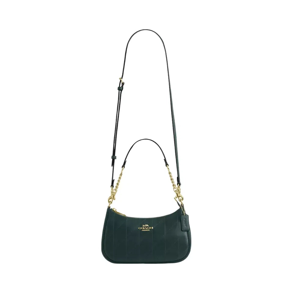 Coach Teri Shoulder Bag With Quilting in Gold Dark Teal
