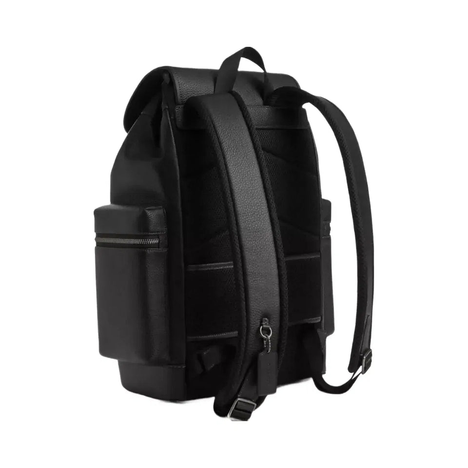 Coach Sprint Backpack Pebbled Leather-Black Copper Finish-Black-Black