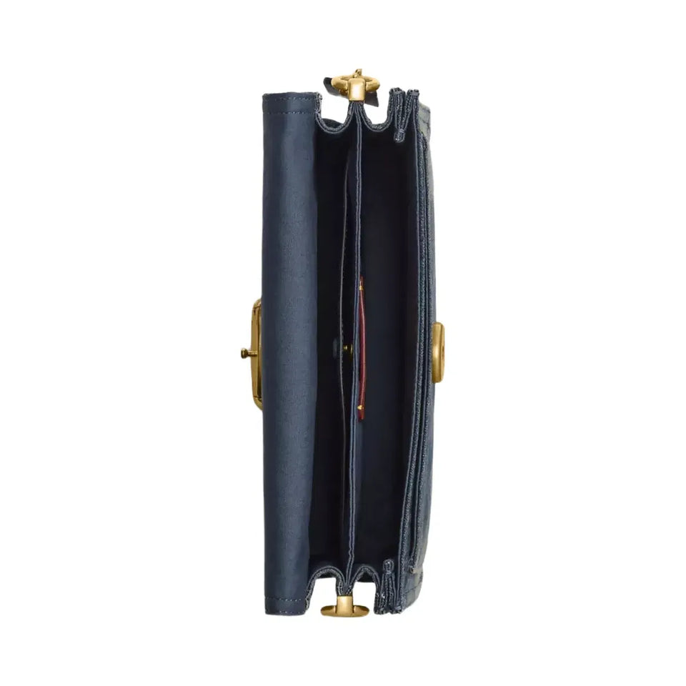 Coach Tabby Shoulder Bag 26 In Regenerative Cotton Denim in Brass Dark Indigo