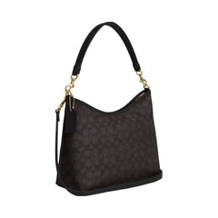 Coach Laurel Shoulder Bag In Signature Canvas in Gold Walnut Black