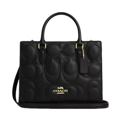 Coach Maggie Small Tote Bag In Signature Leather in Gold Black