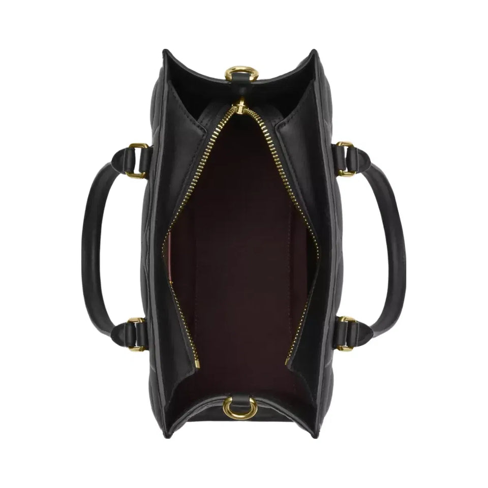 Coach Maggie Small Tote Bag In Signature Leather in Gold Black