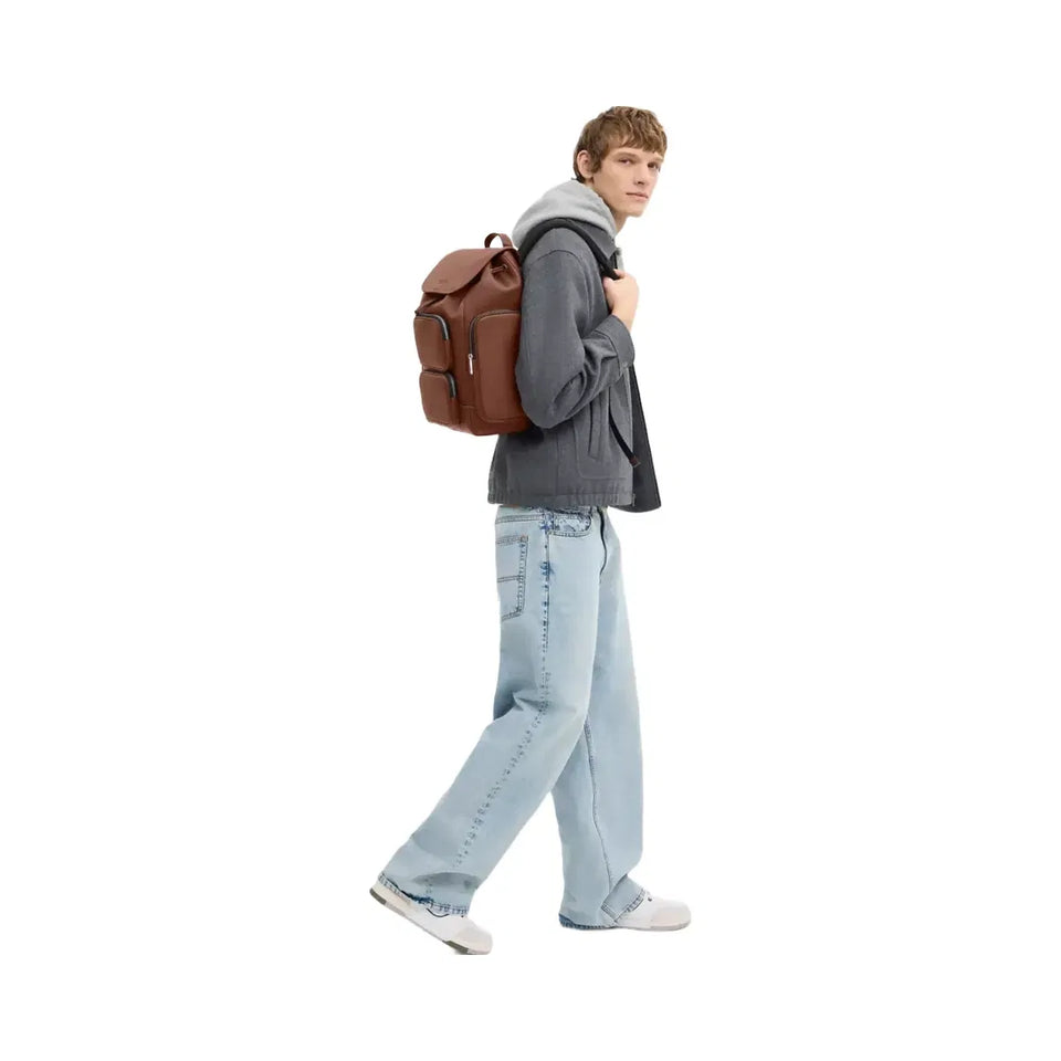 Coach Finn Backpack in Silver Vintage Brown