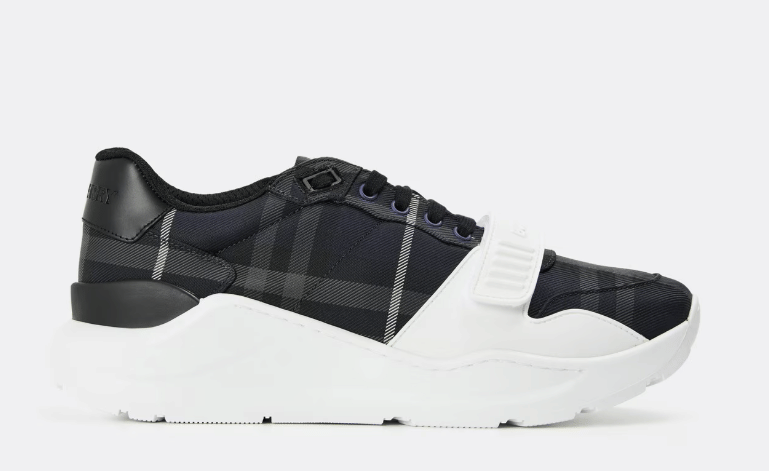 BURBERRY Men's Regis Check Cotton Trainers 'Storm'