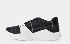 BURBERRY Men's Regis Check Cotton Trainers 'Storm'