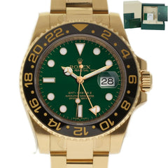 Rolex | GMT-Master II | 116718 | Yellow gold | 40 mm | Yellow gold | Green | Automatic