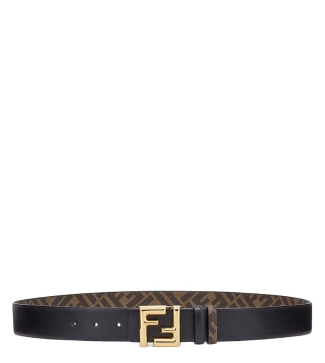 Black Logo Buckle Reversible Belt