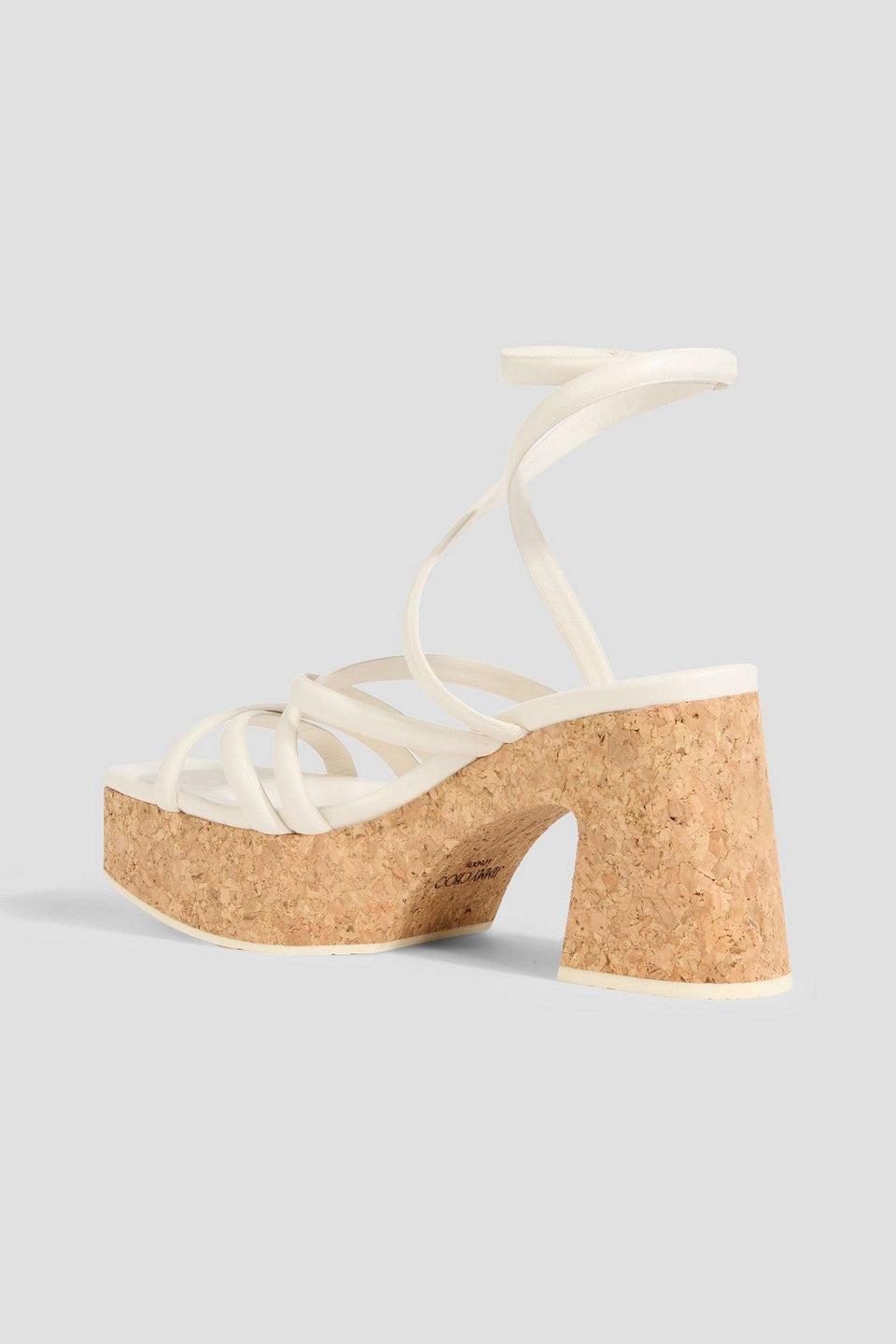 Jimmy Choo Cecelia 95 Leather Platform Sandals Off-White Women's