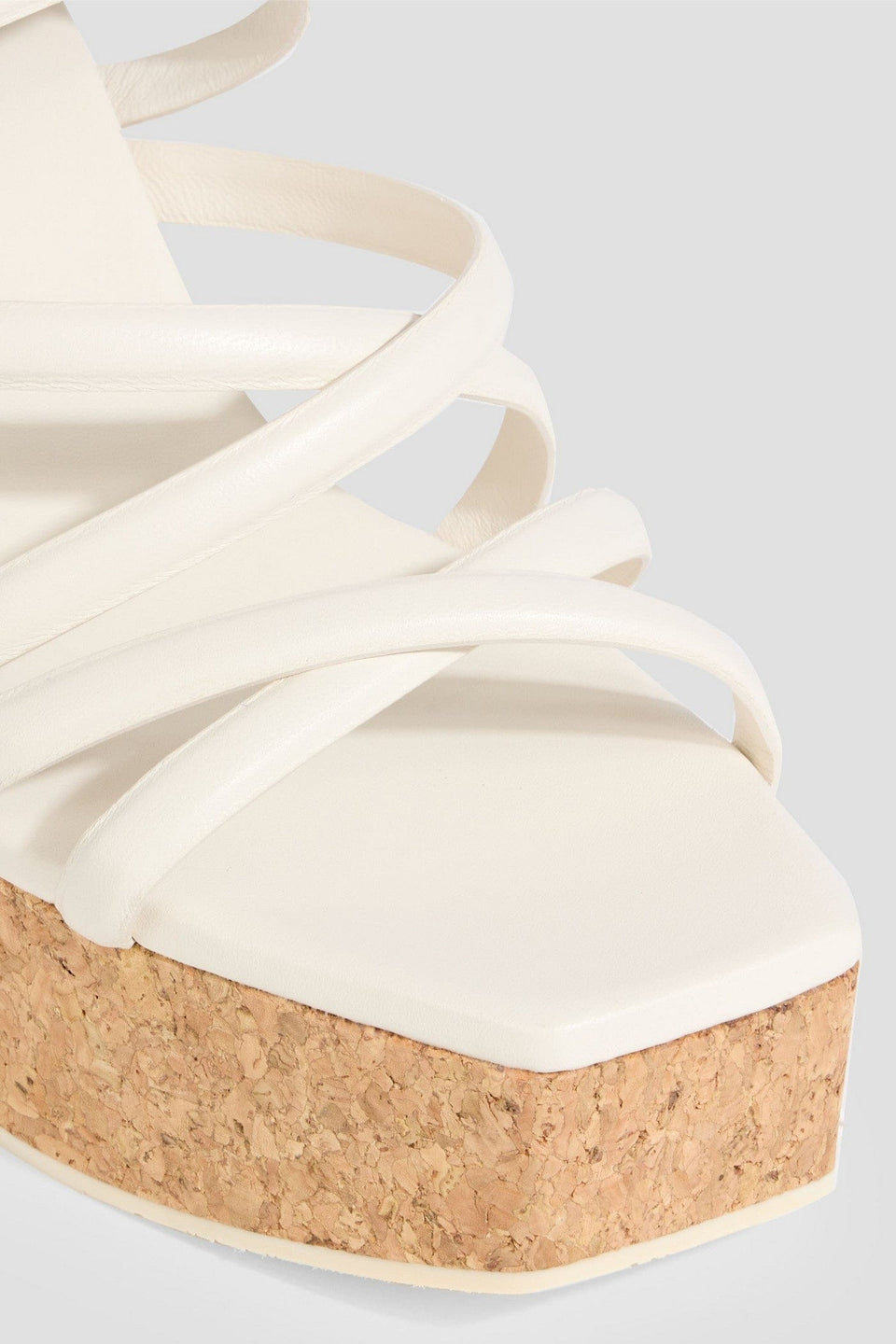Jimmy Choo Cecelia 95 Leather Platform Sandals Off-White Women's