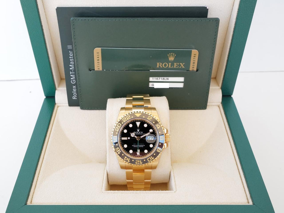 Rolex | GMT-Master II | 116718LN | Yellow gold | 40 mm | Yellow gold | Black | Automatic