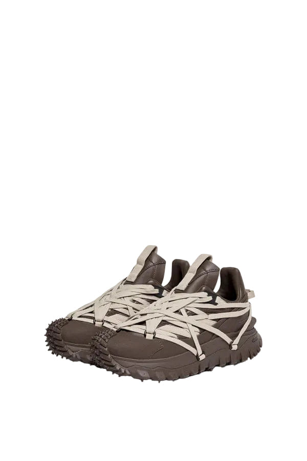Moncler Moncler + Rick Owens Trailgrip Megalace Leather Sneakers Brown