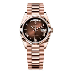 Rolex | Day-Date | 128235-0075 | 36 mm | Rose gold | Brown | Automatic