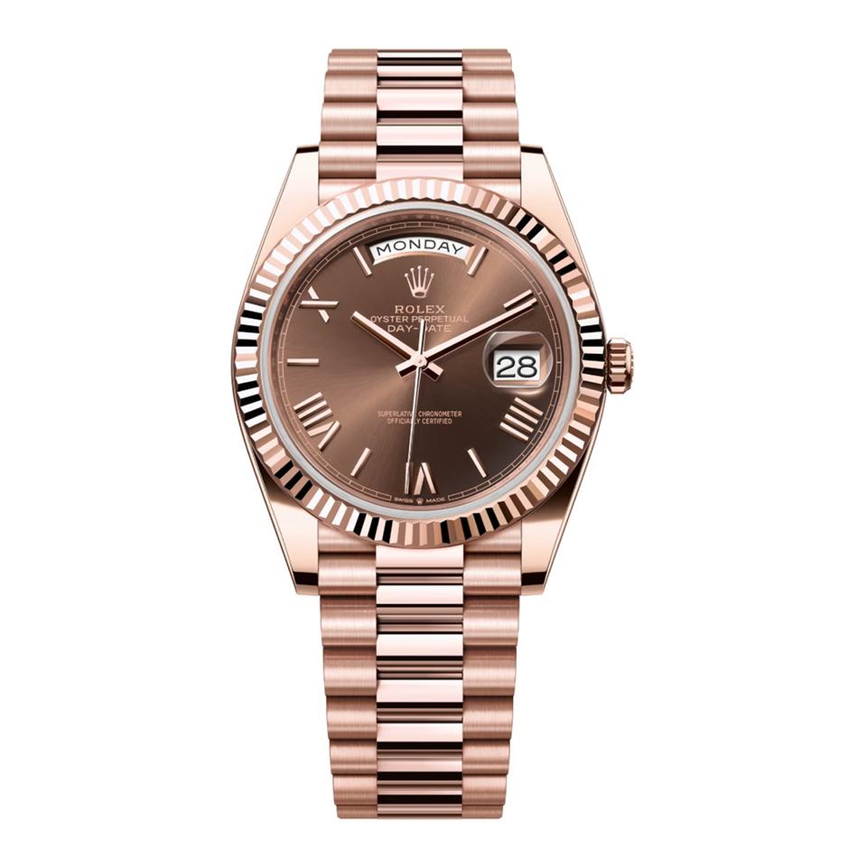 Rolex | Day-Date | 228235-0002 | 40 mm | Rose gold | Brown | Automatic