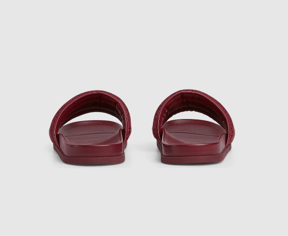 Padded Burgundy Slide Sandals