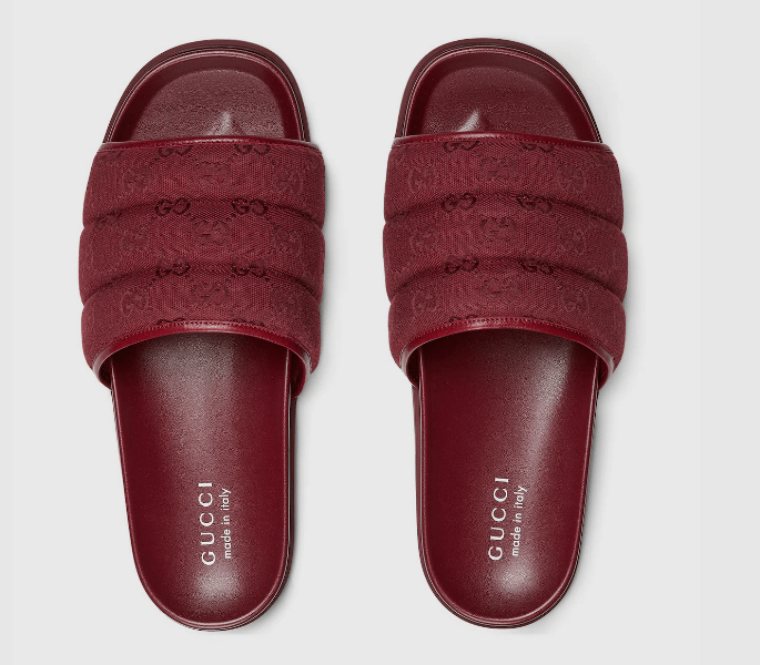 Padded Burgundy Slide Sandals