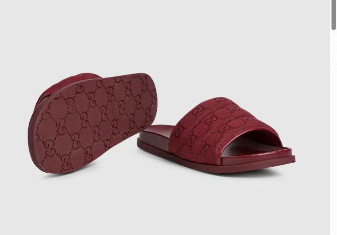 Padded Burgundy Slide Sandals