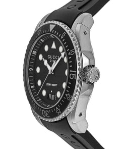 Gucci Dive Black Dial Rubber Strap Men's Watch YA136204B