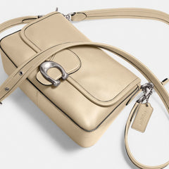 Coach Soft Tabby Shoulder Bag Silver Ivory