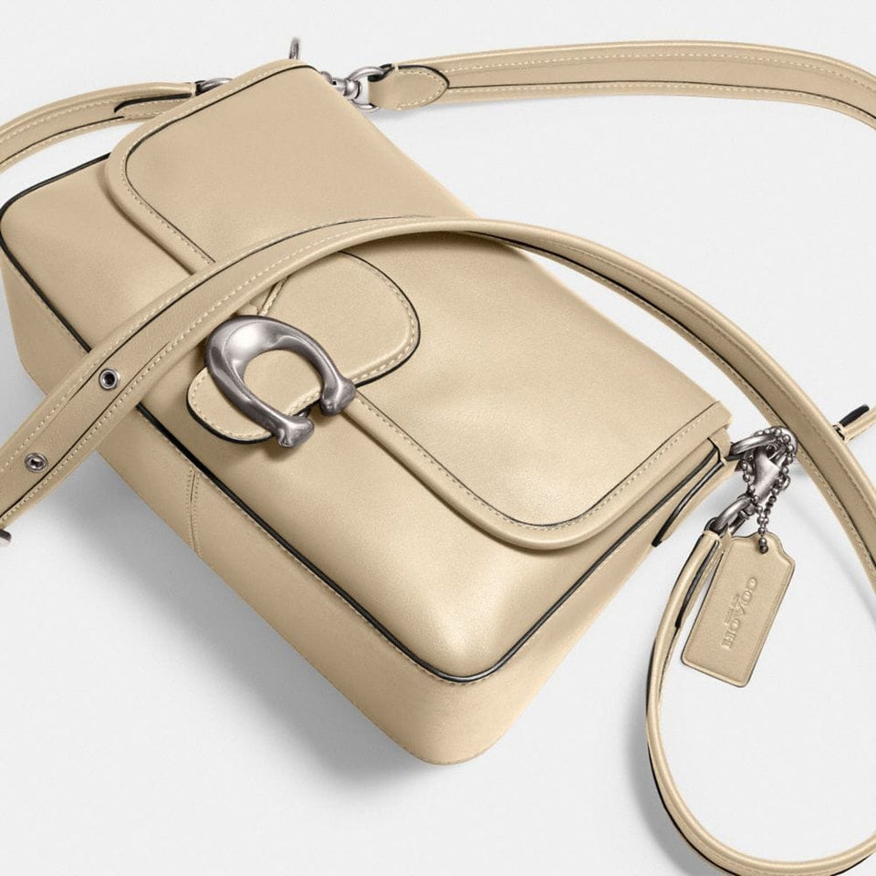 Coach Soft Tabby Shoulder Bag Silver Ivory