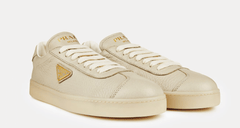 PRADA Leather Trainers Cream