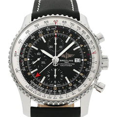 Breitling Navitimer World Stainless Steel / Black / Calf Skin / Pin Buckle NOS A2432212/B726/756 P/A20