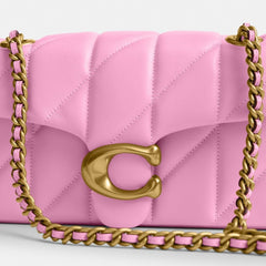 Coach Tabby Shoulder Bag 20 With Pillow Quilting Brass Flower Pink