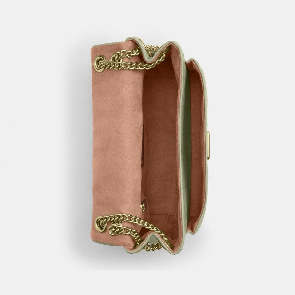 Coach Elodie Crossbody Bag With Quilting Gold Pistachio