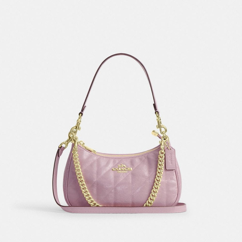 Coach Teri Shoulder Bag With Quilting Gold Carnation
