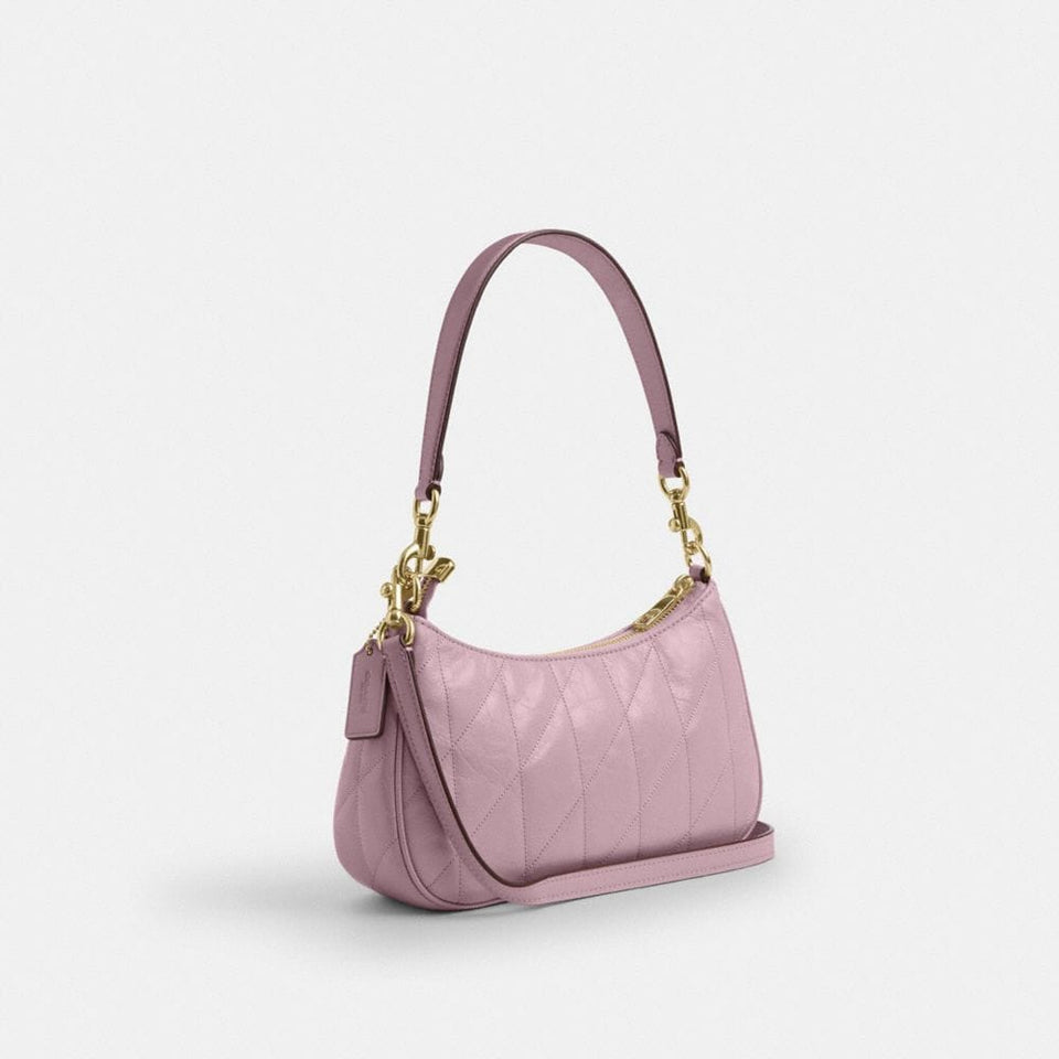 Coach Teri Shoulder Bag With Quilting Gold Carnation