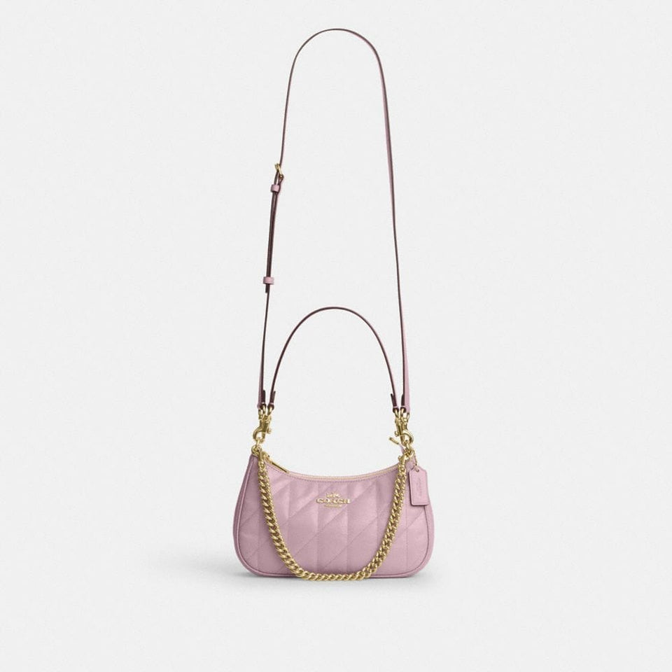 Coach Teri Shoulder Bag With Quilting Gold Carnation