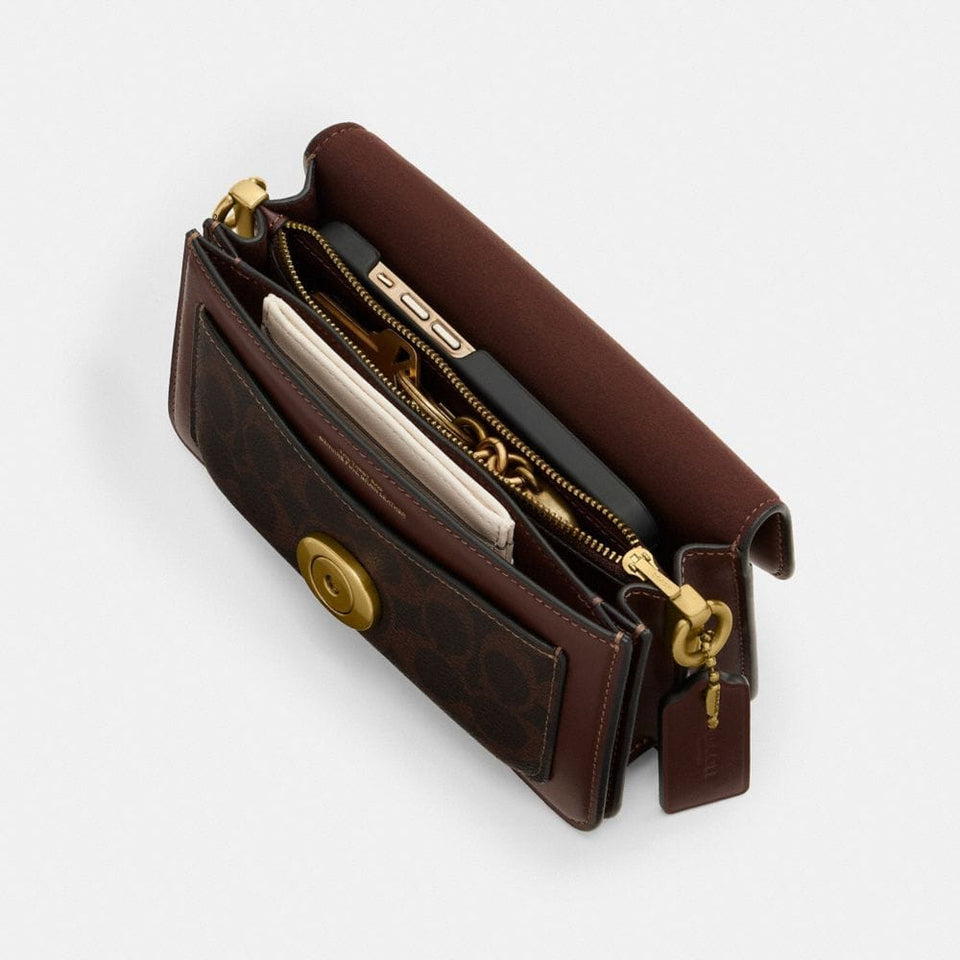 Coach Tabby Shoulder Bag 20 In Signature Canvas Brass Maple