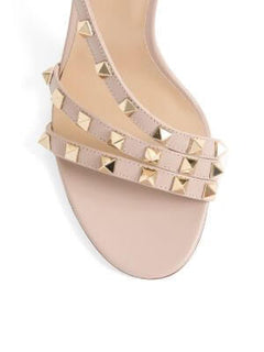 Rockstud calfskin sandals 85mm