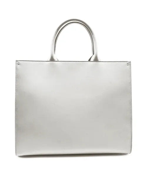 Luxury White Structured DG Logo Medium Tote Bag