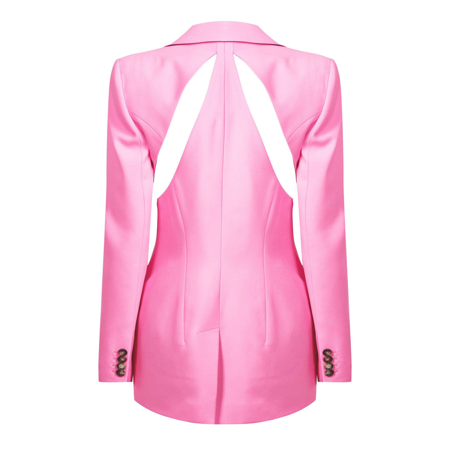 Slashed Single-Breasted Wool Long Sleeve Blazer