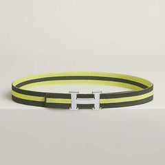H Guillochee belt buckle & Team band 32 mm