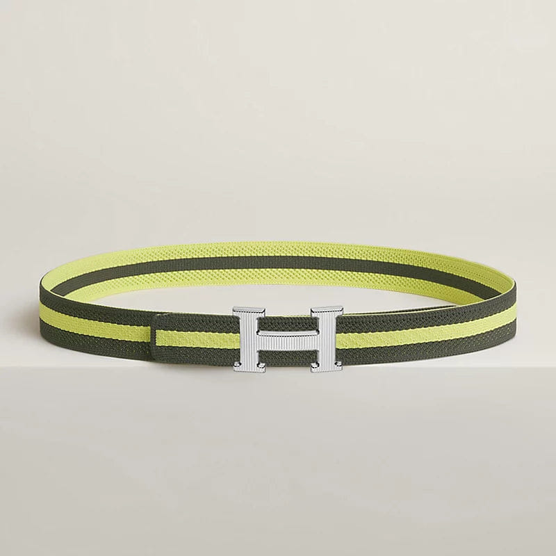 H Guillochee belt buckle & Team band 32 mm