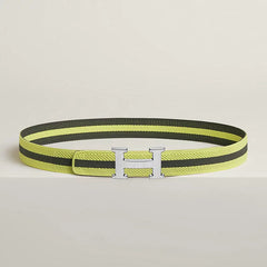 H Guillochee belt buckle & Team band 32 mm