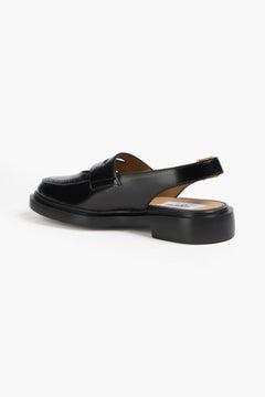 Thom Browne Perforated Leather Slingback Penny Loafers Black Women's