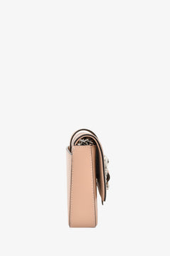 Jimmy Choo Beige Grained Leather Crystal Buckle 'Cheri' Crossbody Bag