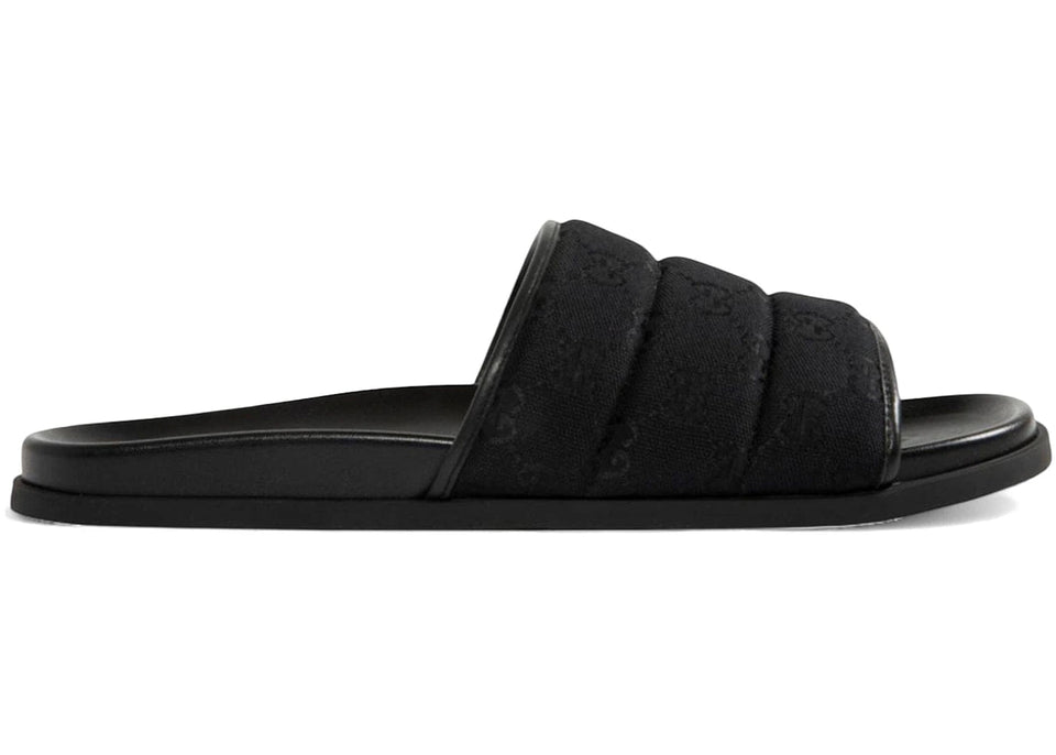 Gucci Slide Sandal Black Padded Gg Canvas