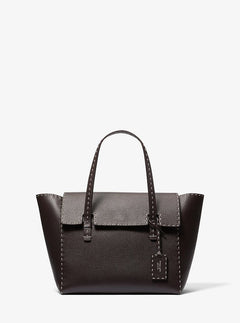 Michael Kors Sophia Hand-Stitched Pebbled Leather Satchel Chocolate