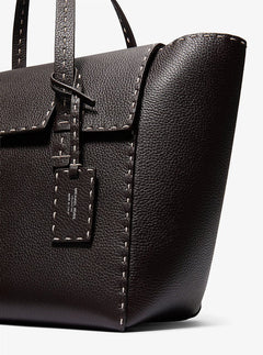 Michael Kors Sophia Hand-Stitched Pebbled Leather Satchel Chocolate