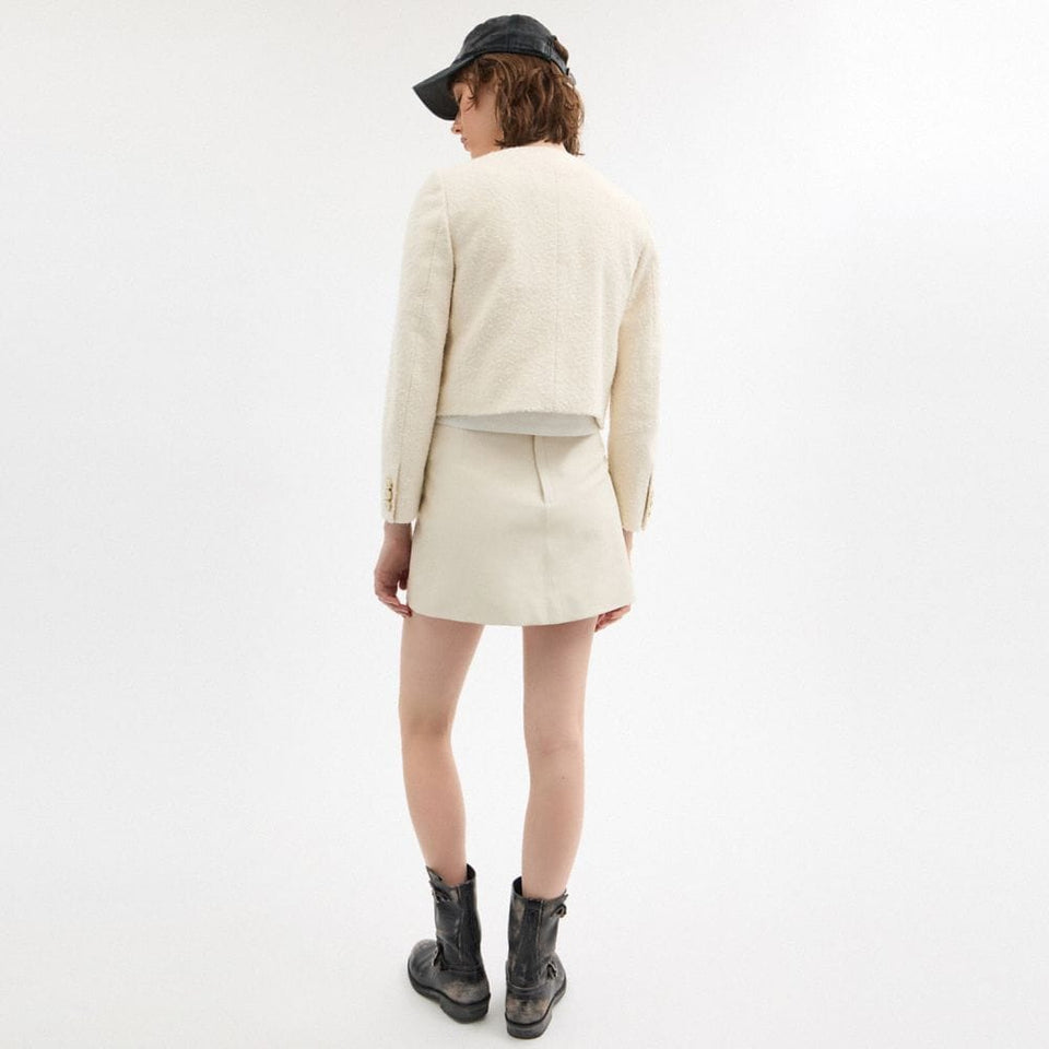Coach Heritage C Boucle Jacket Cream